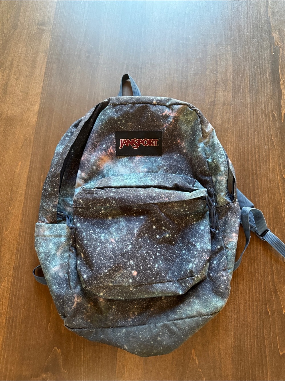 Jansport Galaxy Print Backpack — Blue and Black Starfield